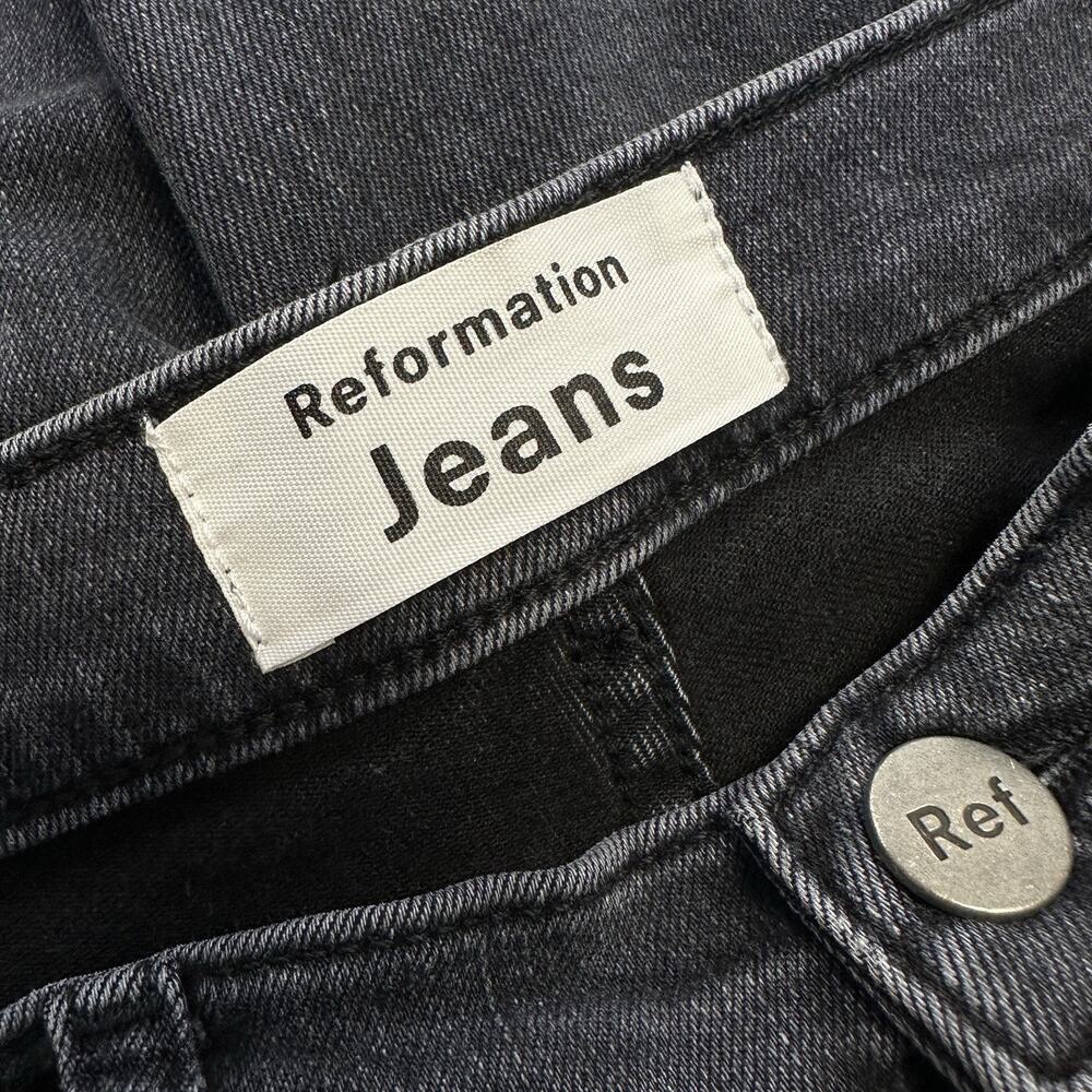 Reformation Jeans High and Skinny Crop Avalon Black Wash Pants Organic Size 28 - Picture 8 of 10